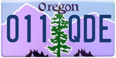OR license plate 011QDE