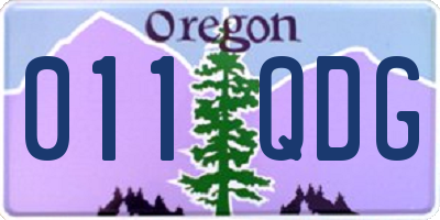 OR license plate 011QDG