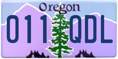 OR license plate 011QDL
