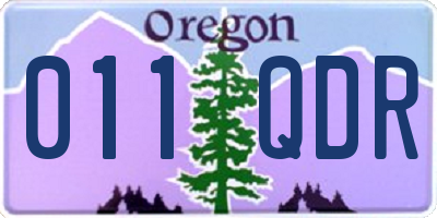 OR license plate 011QDR
