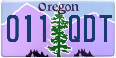 OR license plate 011QDT
