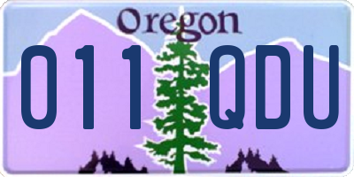 OR license plate 011QDU