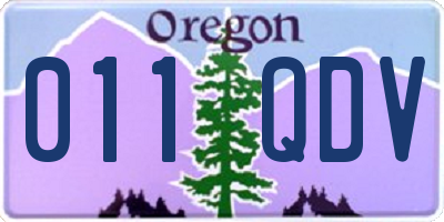 OR license plate 011QDV