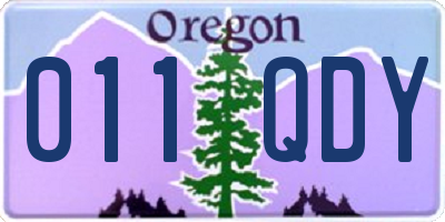OR license plate 011QDY