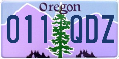 OR license plate 011QDZ
