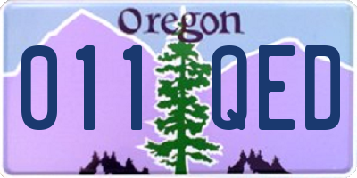 OR license plate 011QED