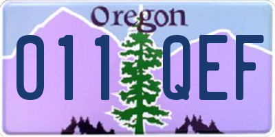 OR license plate 011QEF