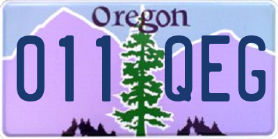 OR license plate 011QEG
