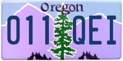 OR license plate 011QEI