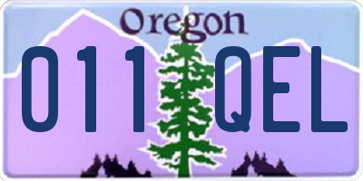 OR license plate 011QEL