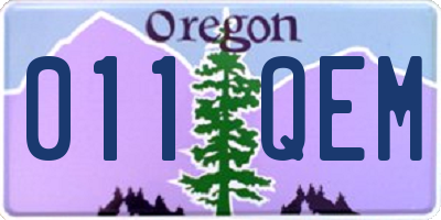 OR license plate 011QEM