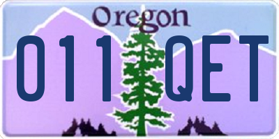 OR license plate 011QET