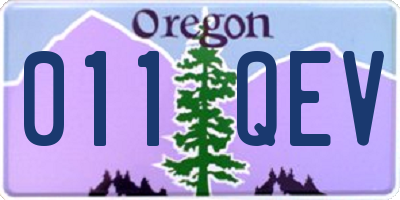 OR license plate 011QEV