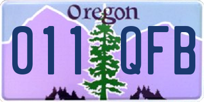 OR license plate 011QFB