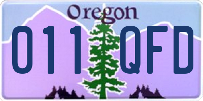 OR license plate 011QFD