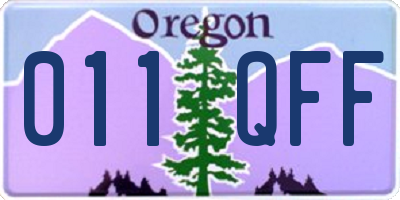 OR license plate 011QFF