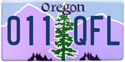 OR license plate 011QFL