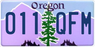 OR license plate 011QFM