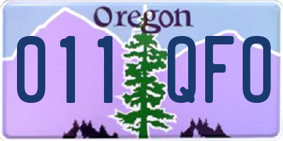 OR license plate 011QFO