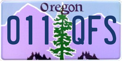 OR license plate 011QFS