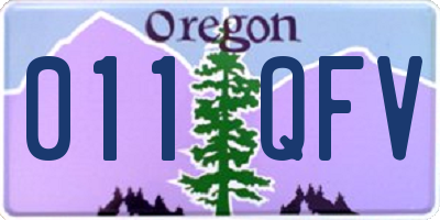 OR license plate 011QFV