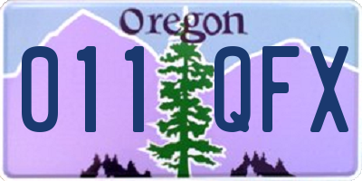 OR license plate 011QFX