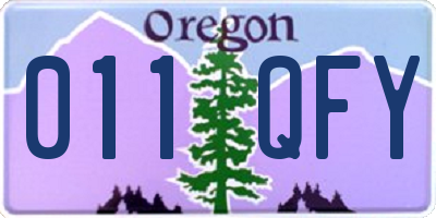 OR license plate 011QFY