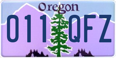 OR license plate 011QFZ
