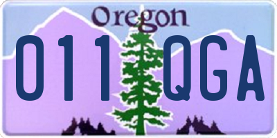 OR license plate 011QGA