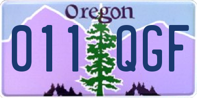 OR license plate 011QGF