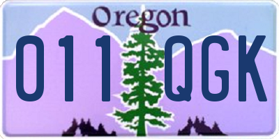 OR license plate 011QGK