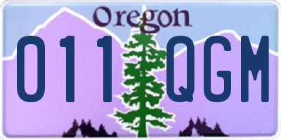 OR license plate 011QGM