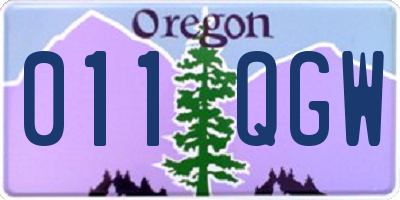 OR license plate 011QGW