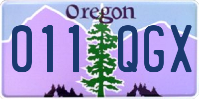 OR license plate 011QGX