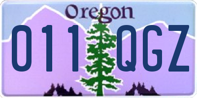 OR license plate 011QGZ