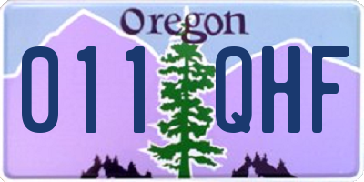 OR license plate 011QHF