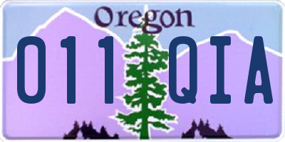 OR license plate 011QIA