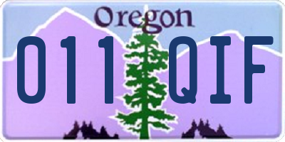 OR license plate 011QIF