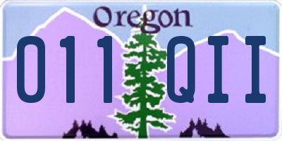 OR license plate 011QII
