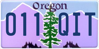 OR license plate 011QIT