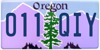 OR license plate 011QIY