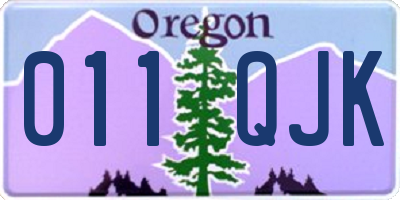 OR license plate 011QJK