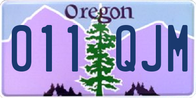 OR license plate 011QJM