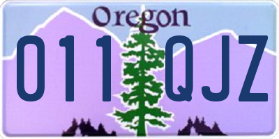 OR license plate 011QJZ