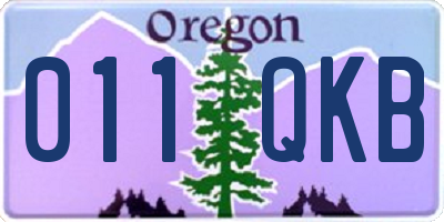 OR license plate 011QKB