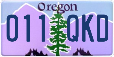 OR license plate 011QKD