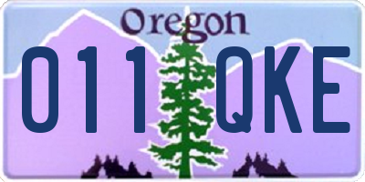 OR license plate 011QKE
