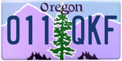 OR license plate 011QKF