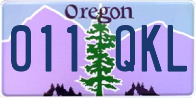 OR license plate 011QKL