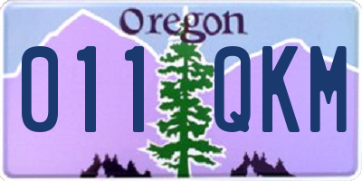 OR license plate 011QKM